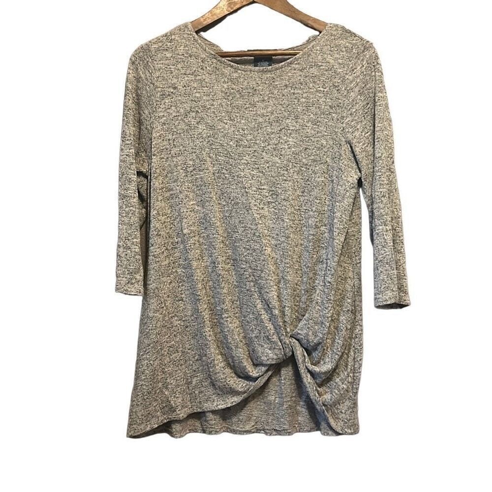 Chelsea & Theodore Womens Tunic Top Knot Front Beige Black Size M‎
